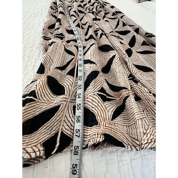 Anthropologie Wide Leg Mason Cover Up Orange/Blue Motif Large MISSING WAIST TIE - Picture 9 of 9